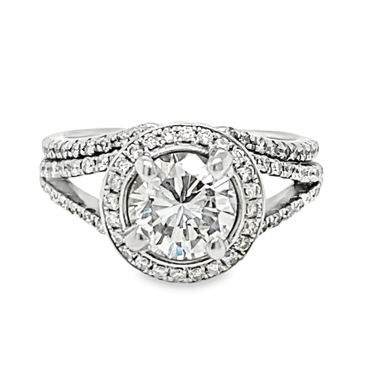 18K Halo Diamond Wedding Set