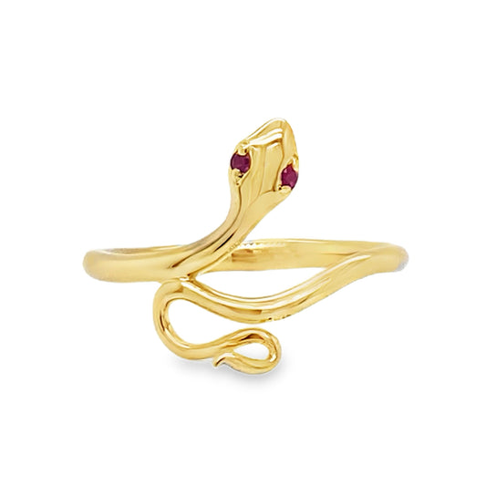 Snake Ring with Ruby Eyes