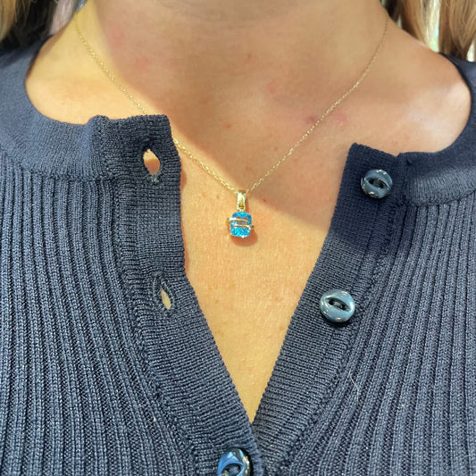 Swiss Blue Topaz Necklace