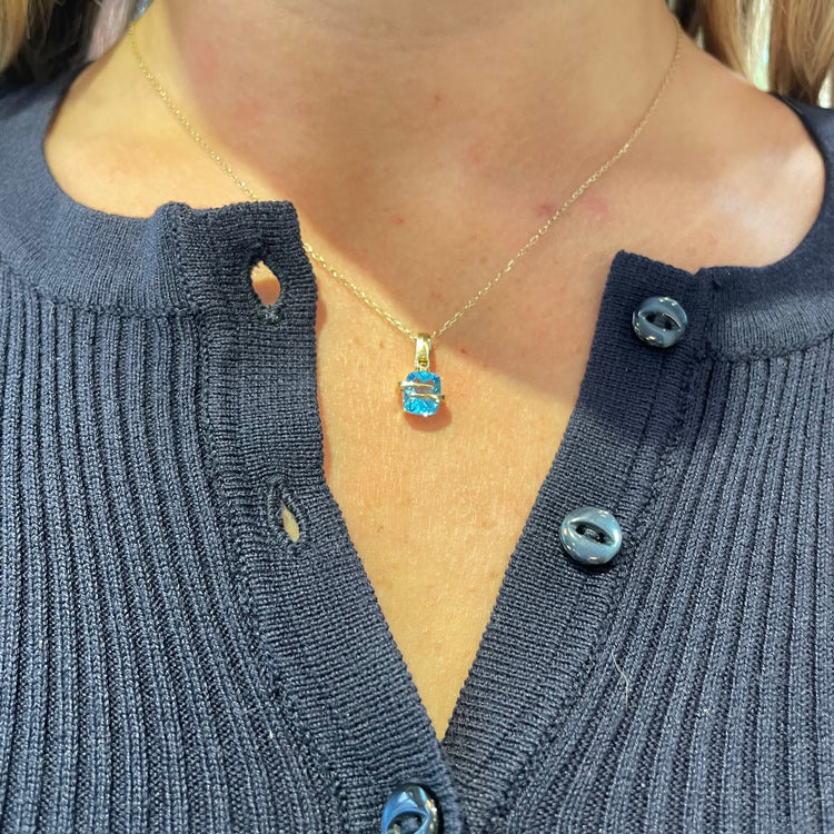 Swiss Blue Topaz Necklace