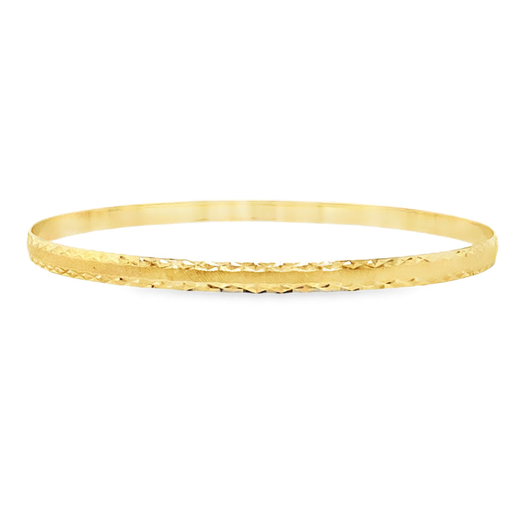 Edged Diamond Cut Bangle