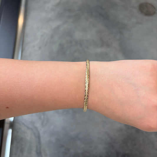 Edged Diamond Cut Bangle