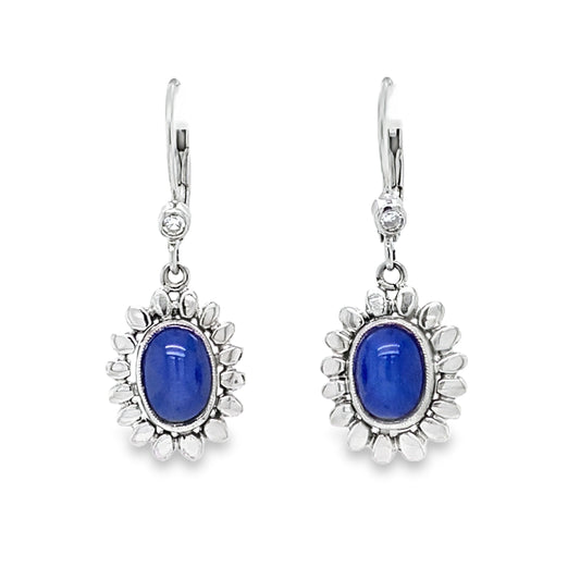 Star Sapphire Drop Earrings