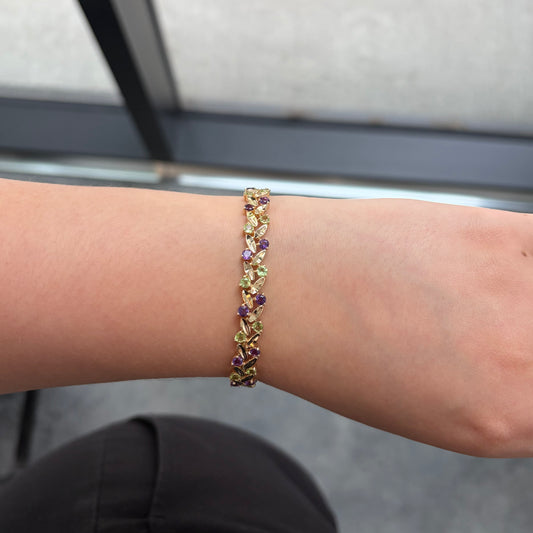 Amethyst & Peridot Bracelet