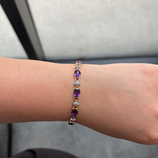 Amethyst & Diamond Bracelet