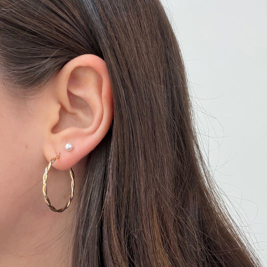 Thin Twist Hoops