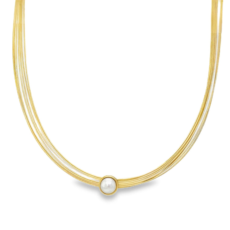 Multi Strand Pearl Collar Necklace