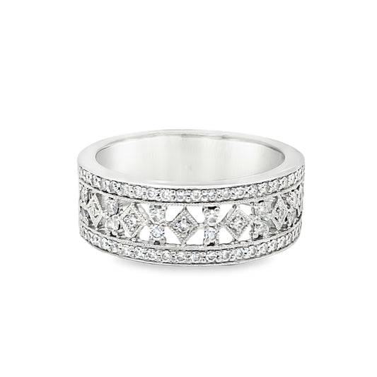 Filigree Cutout Diamond Ring