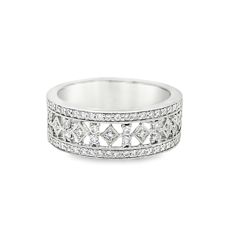 Filigree Cutout Diamond Ring