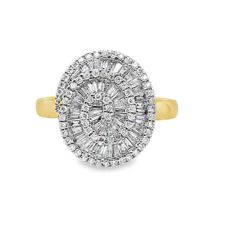 Diamond Spiral Cluster Ring