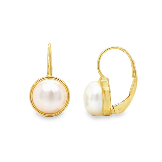Pearl Lever Back Earrings