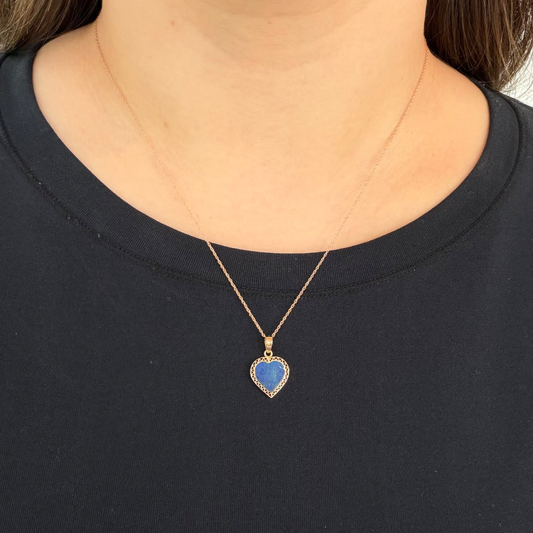 Heart Shaped Lapis Necklace