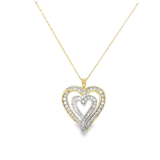 .75TCW Diamond Heart Shaped Necklace