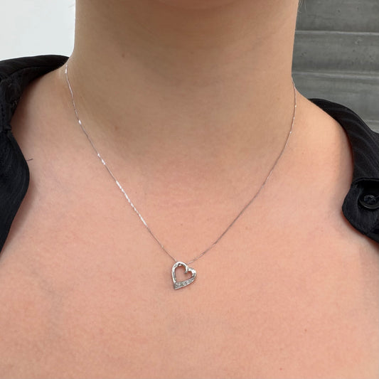 19 Inch Diamond Heart Necklace