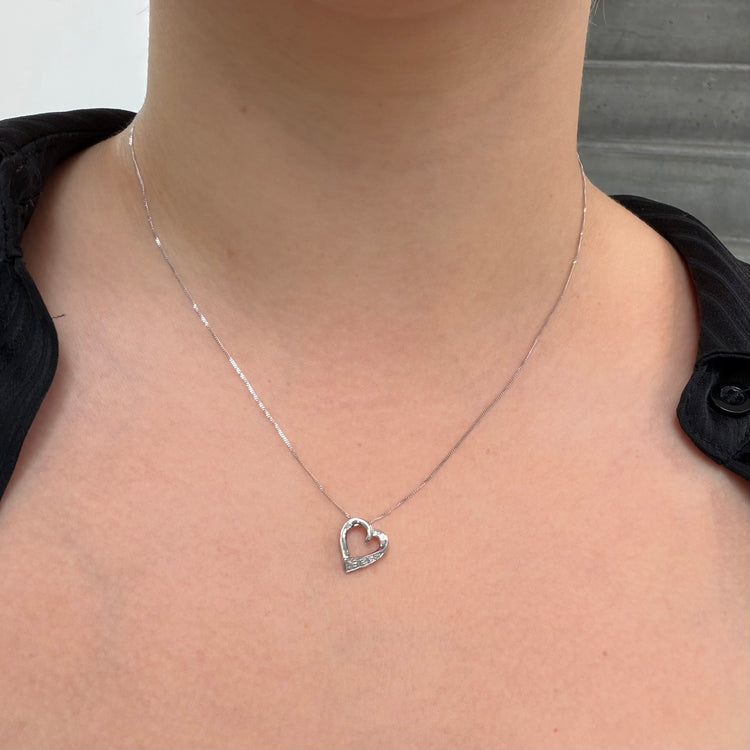 19 Inch Diamond Heart Necklace