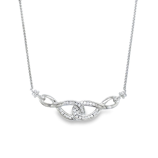 Double Interlocking Infinity Diamond Necklace