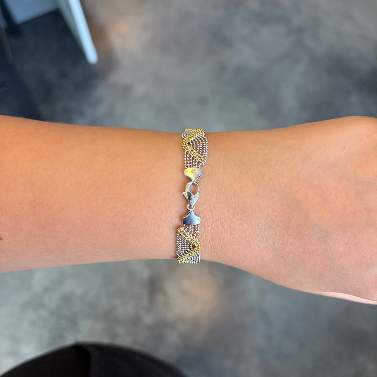 Interwoven Bead Link Bracelet by Birks
