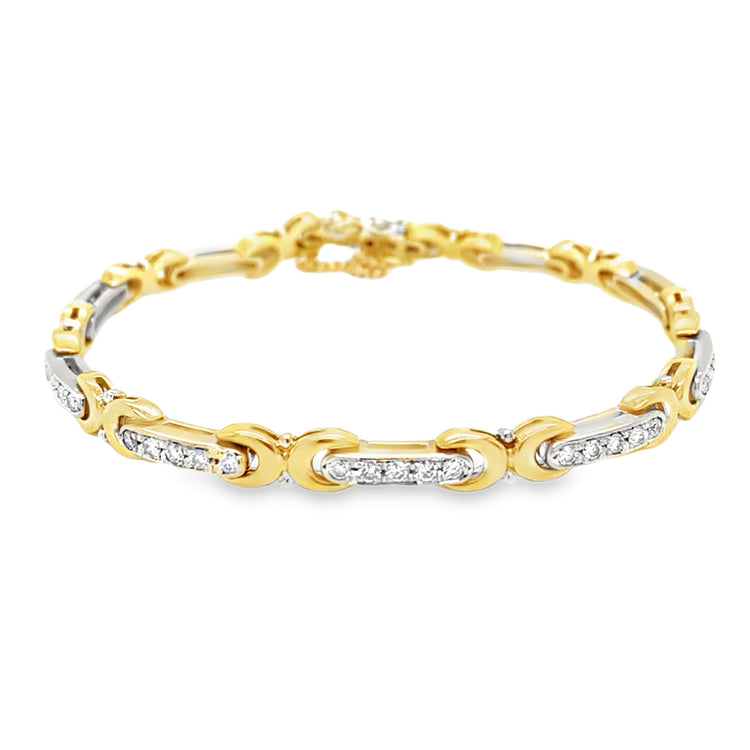 Diamond Interlocking Link Bracelet