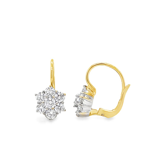 Diamond Flower Cluster Earrings