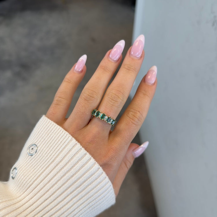 Emerald & Diamond Pyramid Ring