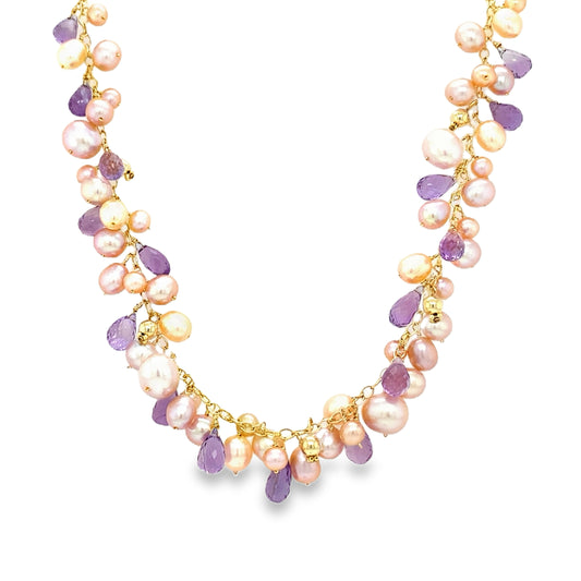 Freshwater Cultured Pearl & Amethyst Necklace