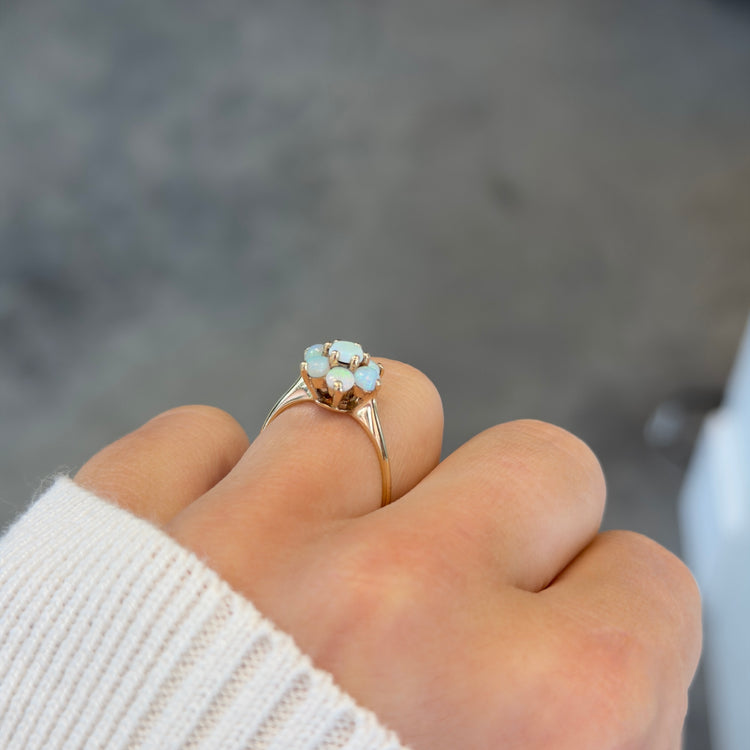 Opal Flower Inspired Ring