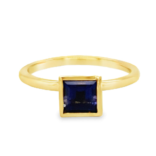Bezel Set Iolite Solitaire Ring