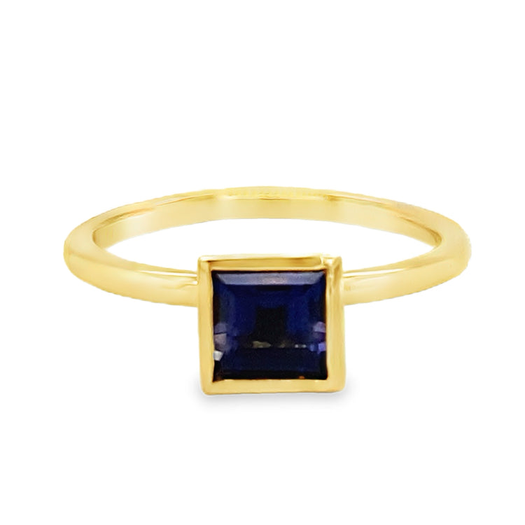 Bezel Set Iolite Solitaire Ring