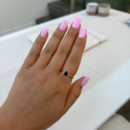 Bezel Set Iolite Solitaire Ring