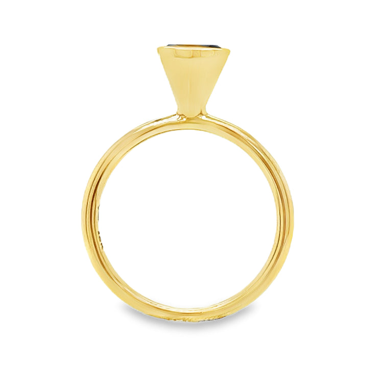 Bezel Set Garnet Solitaire Ring