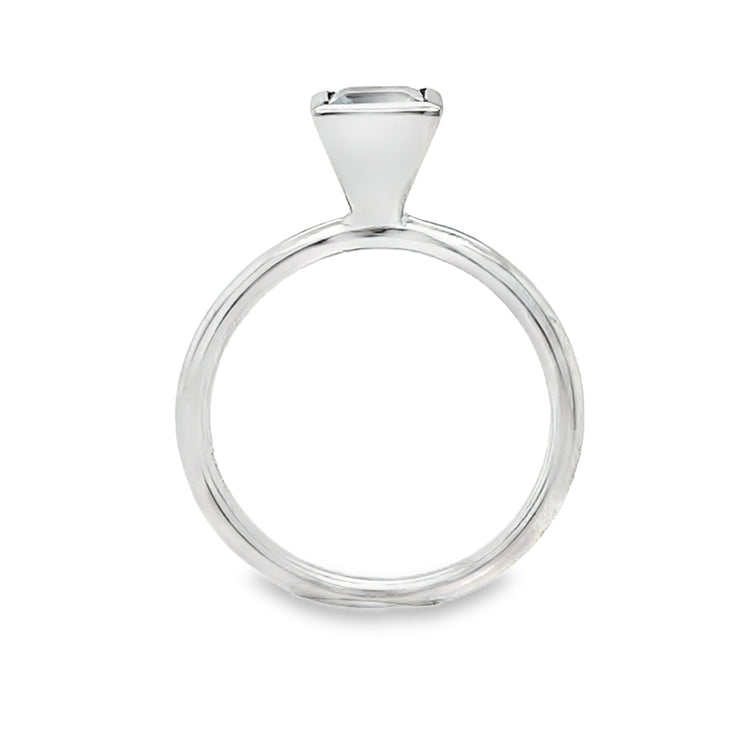 Bezel Set Aquamarine Solitaire Ring