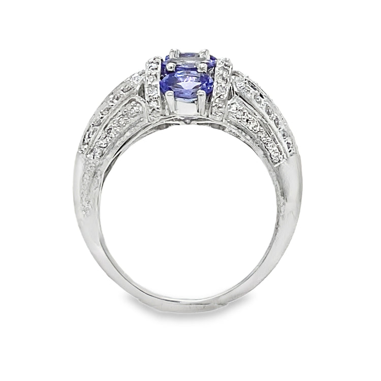 Tanzanite & Diamond Dome Ring