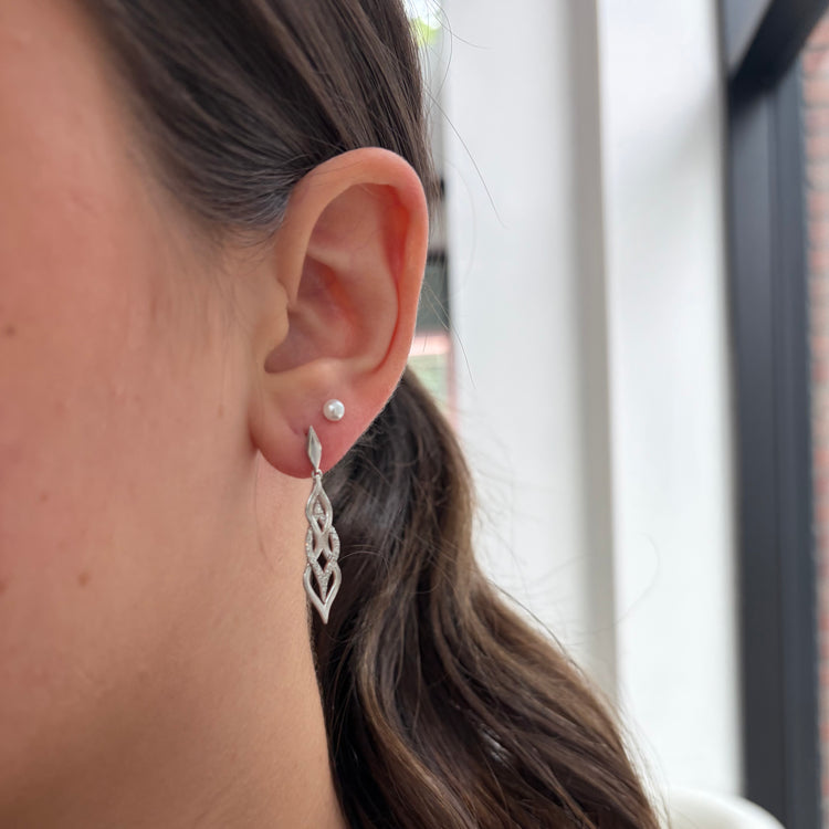 Diamond Infinity Dangle Earrings