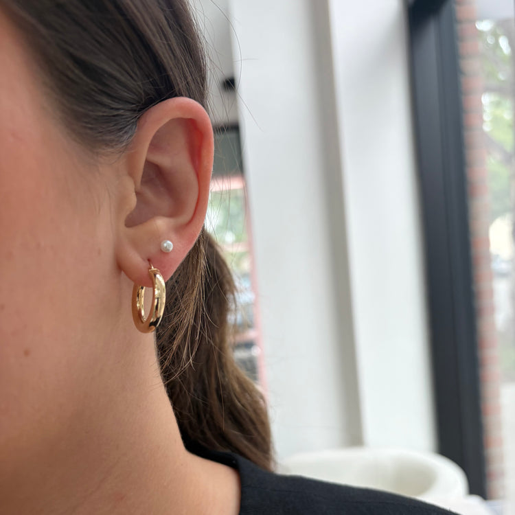 14K Hollow Hoops
