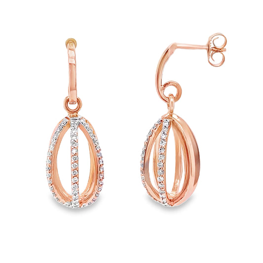 Cage Style Diamond Drop Earrings