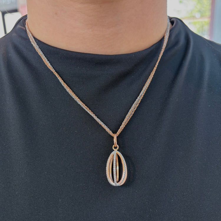 Multi Chain Cage Style Necklace