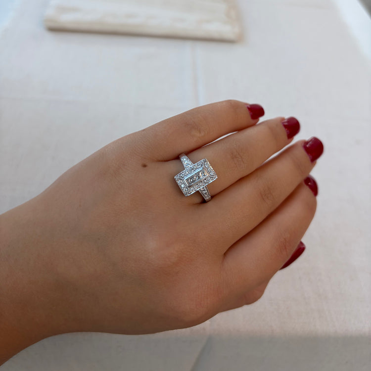 Diamond Art Deco Inspired Ring