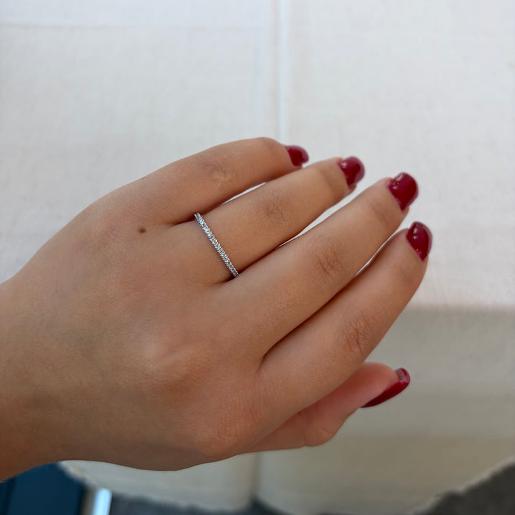 .11TCW Dainty Semi Eternity Diamond Band