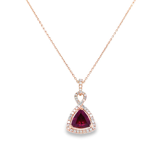 Rose Gold Garnet & Diamond Necklace