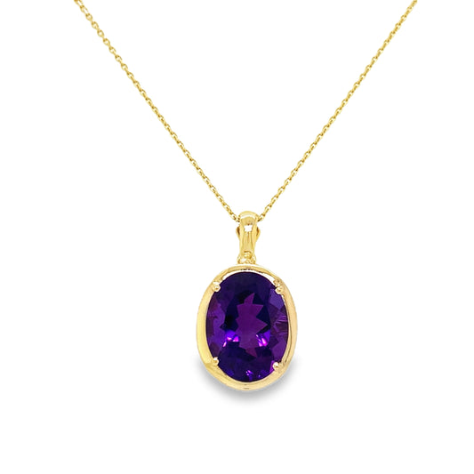 Oval Amethyst Necklace