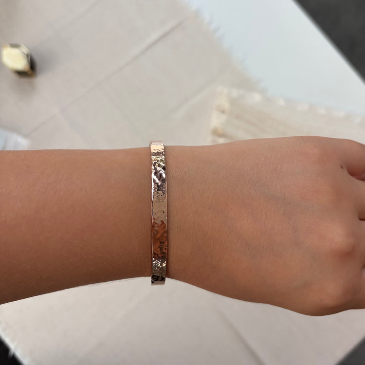 Rose Gold Hammered Finish Bangle
