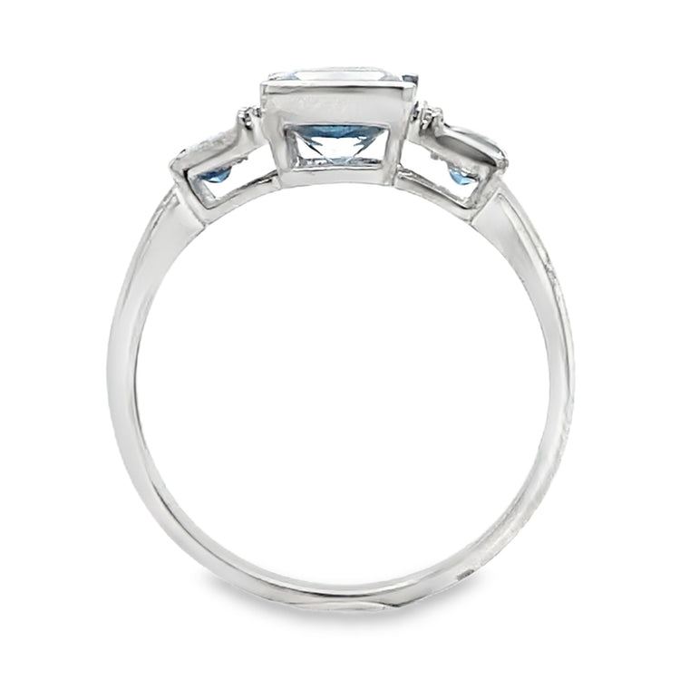 Blue Topaz & Diamond Ring