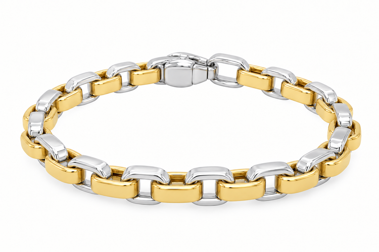 18K Box Link Style Bracelet