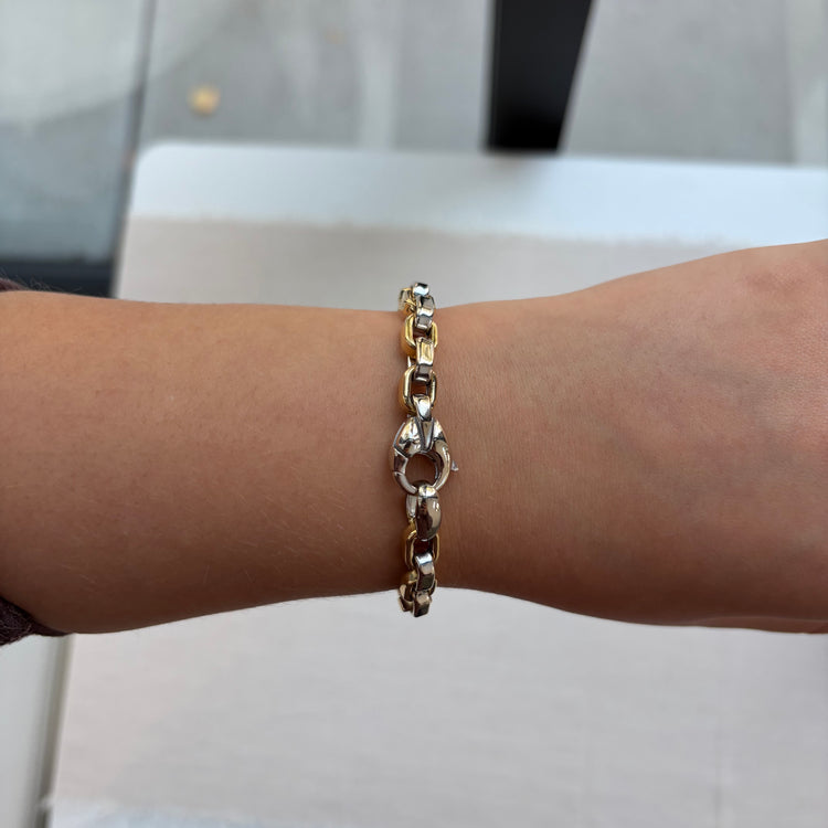 18K Box Link Style Bracelet