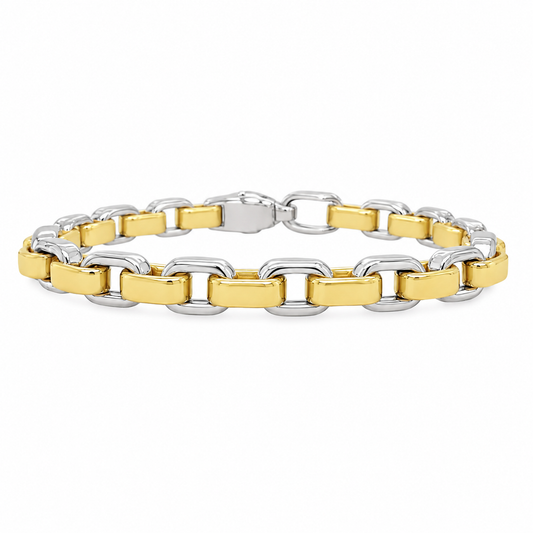 18K Box Link Style Bracelet