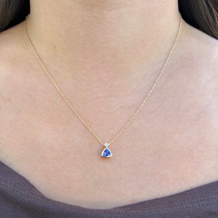 18.5 Inch Tanzanite & Diamond Necklace