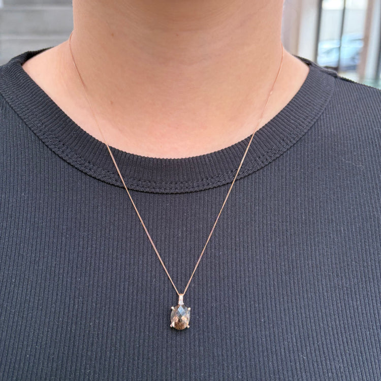 Smokey Quartz & Diamond Necklace