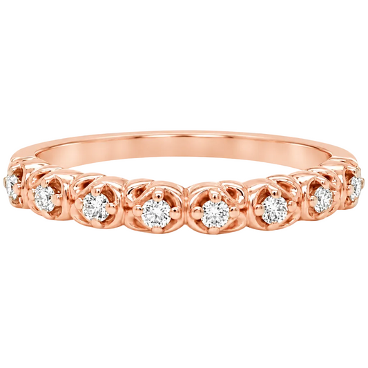 18K Rose Gold Diamond Band