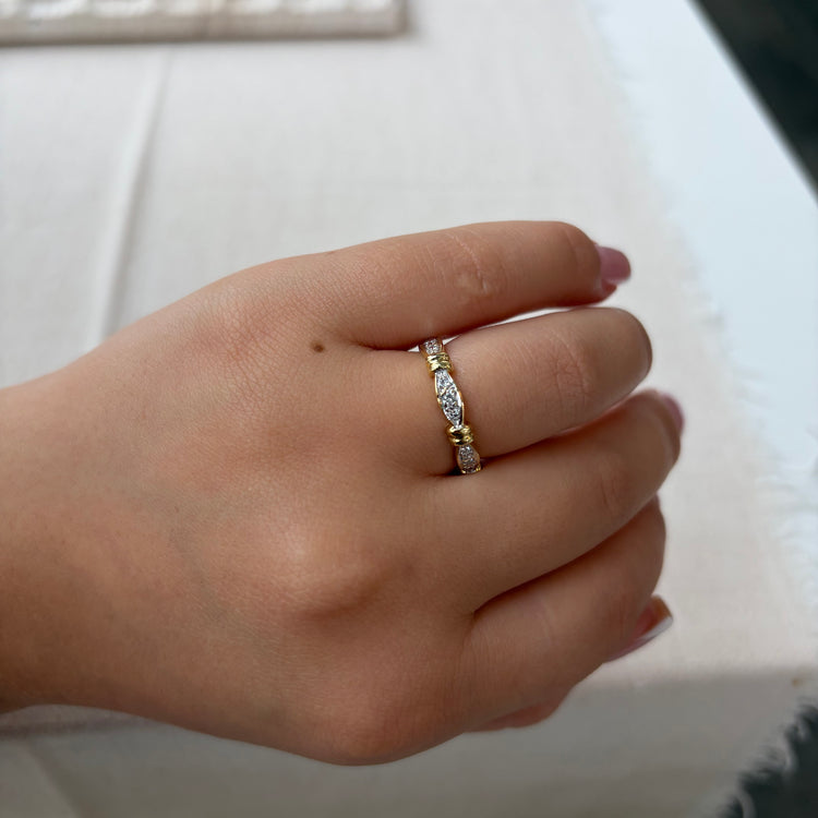 .25TCW Yellow & White Gold Diamond Band