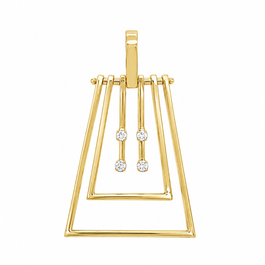 Geometric Moving Diamond Pendant